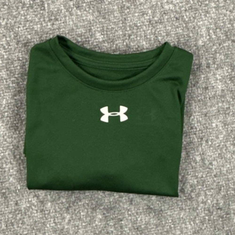 Under Armour Boys Small Size 8 Green B Locker Tee SS HeatGear Shirt NWT